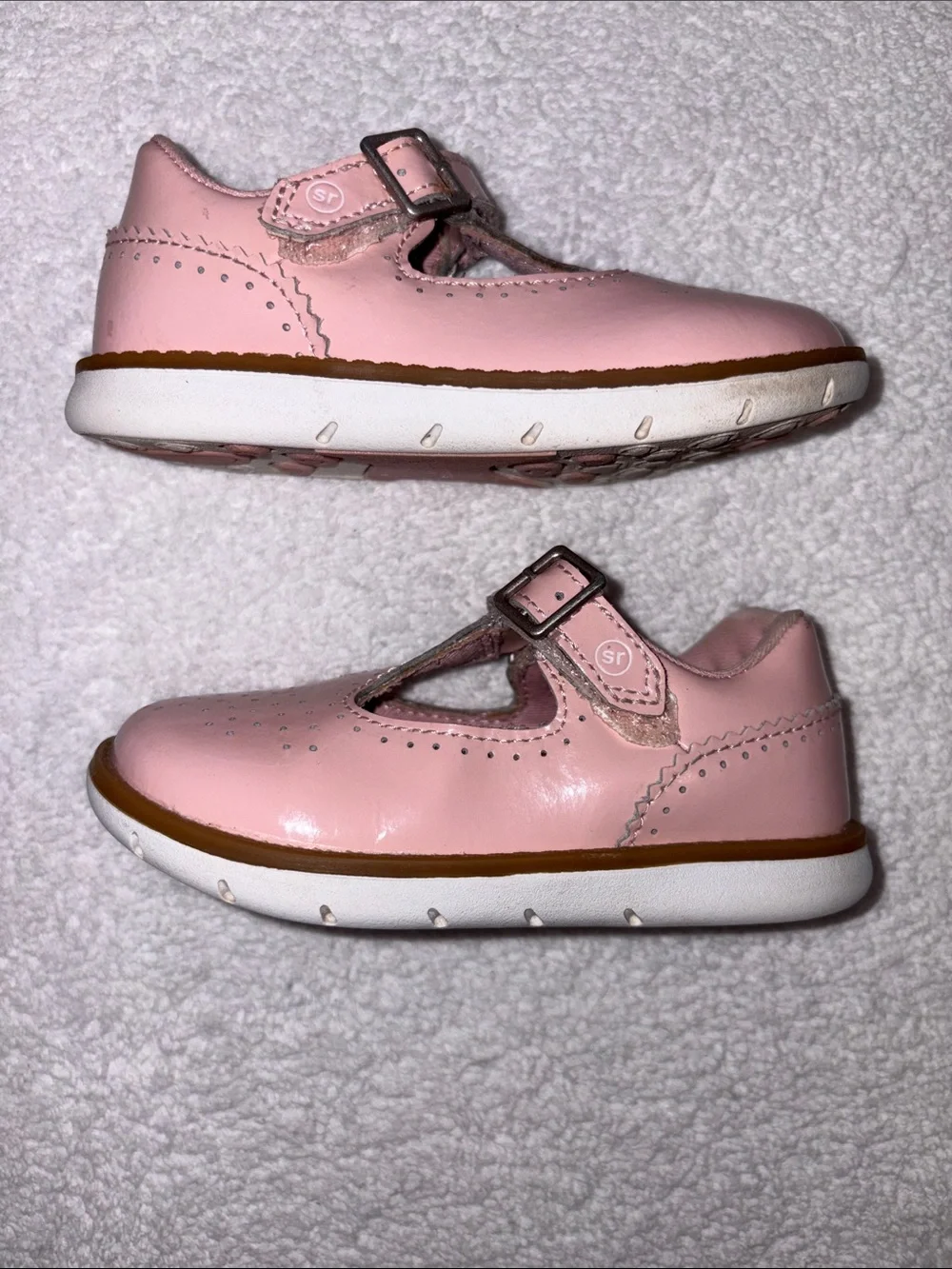 Stride Rite Nell Maryjane t-strap Girls Pink Leather Dress Shoes 7